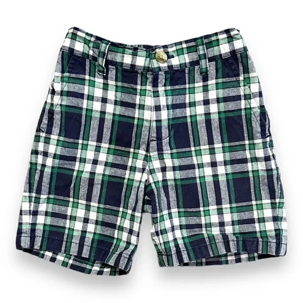 Janie & Jack | Pull On Plaid Shorts (12-18 mos) 💙💚